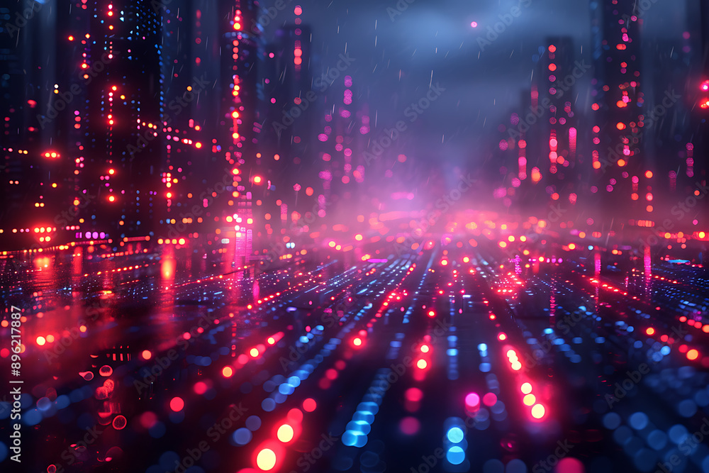 Aufkleber a binary background with dark blue and touches of neon highlights creating a technological and futur