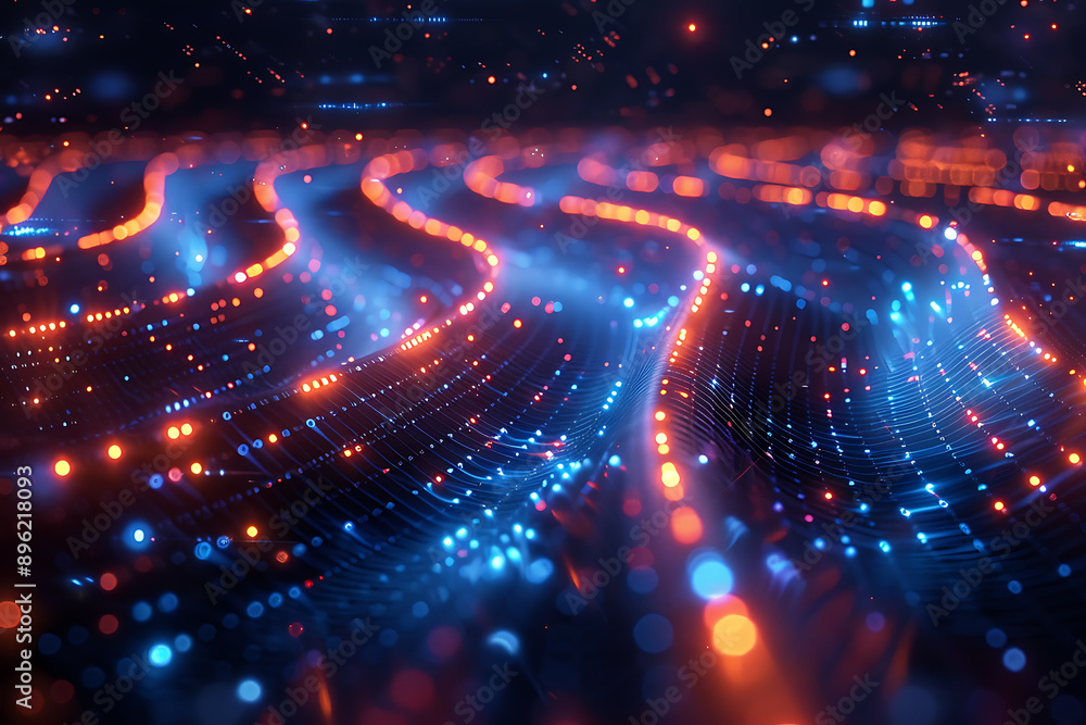 Aufkleber a binary background with dark blue and touches of neon highlights creating a technological and futur