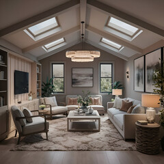 Fototapeta premium Create a cozy and modern living room with a touch of elegance