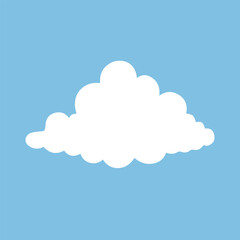 Cartoon cloud in flat design.
