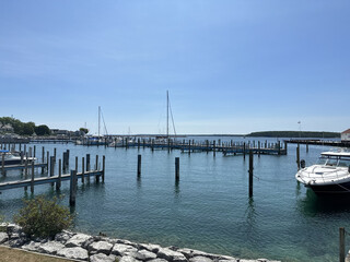 Fototapeta premium Marina at Mackinac Island Michigan great lakes