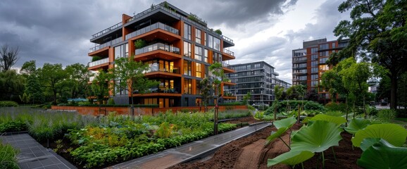 Fototapeta premium A New Condominium Building Under Construction, Symbolizing Growth And Urban Development