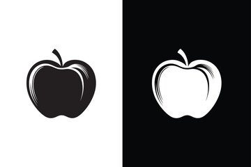 Apple Icon silhouette black white background. Apple icon. Apple vector icon. apple symbols for your design.