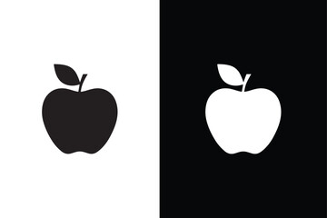 Apple Icon silhouette white Flat Design. Apple icon. Apple vector icon. apple symbols for your design.