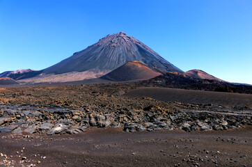 Volcano Pico do Fogo, Cha das Caldeiras, Island Fogo, Island of Fire, Cape Verde, Cabo Verde,...