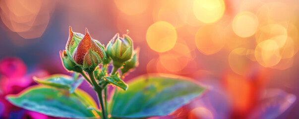 Obraz premium Close-up of flower buds with colorful