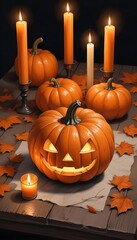 Halloween symbol smiling pumpkin