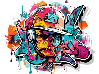 Stylish Streetwear Graffiti Sticker Design for Clothing and Merchandise