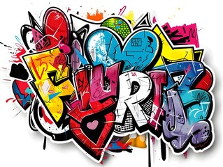 Stylish Streetwear Graffiti Sticker Design for Fashion and Merchandise