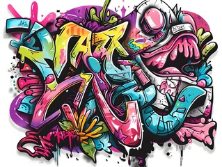 Stylish Streetwear Graffiti Sticker Design for Shirt and Promotional Purposes