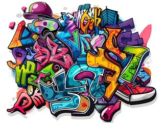 Stylish Streetwear Graffiti Sticker Design for Shirt Apparel and Branding