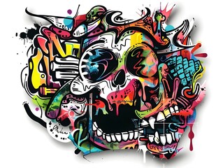 Stylish Streetwear Graffiti Sticker Design for Shirt or Merchandise