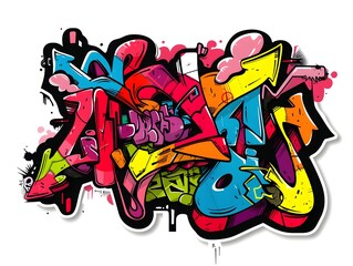 Stylish Streetwear Graffiti Sticker Design for Shirts  Apparel  and Branding