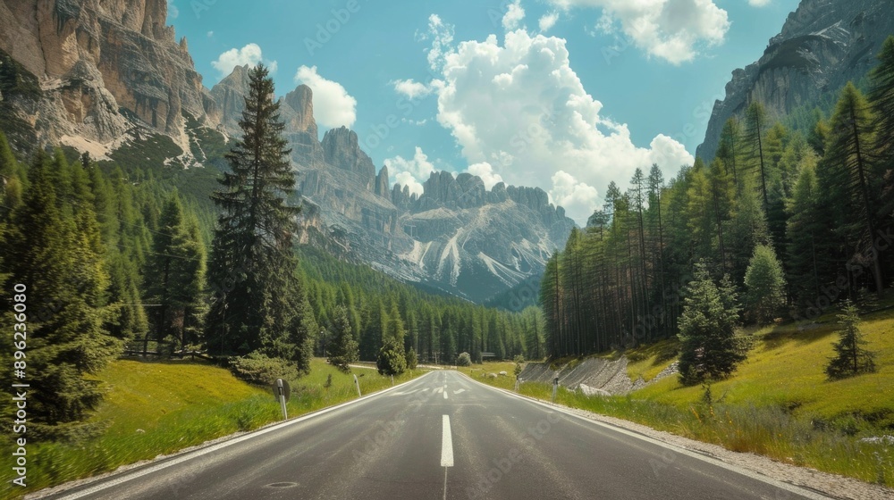 Canvas Prints Winding road through mountains