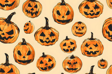 pattern of pumpkin halloween