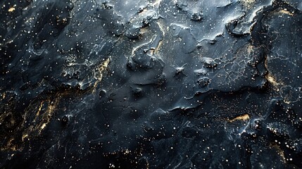 Obraz premium A flat texture of dark black paper with white speckles and scratches, resembling the night sky.