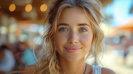 Fototapeta premium A realistic photograph, 8K resolution, shot on professional DSLR camera, tack-sharp focus, exquisite detail, high dynamic range,A spontaneous shot of friends talking at a tourist spot, illustrating 