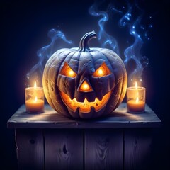 Halloween symbol smiling pumpkin