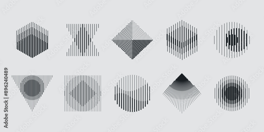 Poster vector abstract shapes collection made with minimalist geometric forms and graphics elements for pos