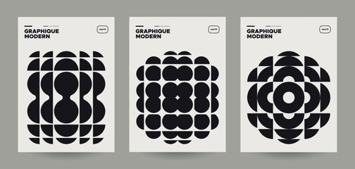Abstract modern posters set. Minimal vector design.
