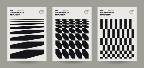 Abstract modern posters set. Minimal vector design.