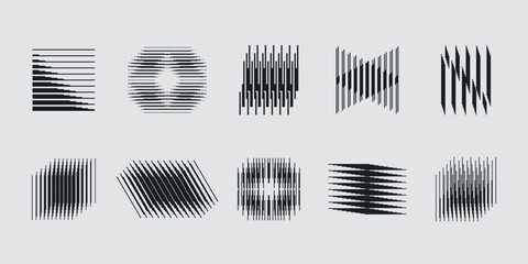 Vector abstract shapes collection made with minimalist geometric forms and graphics elements for poster, cover, art, presentation, prints, fabric, wallpaper and etc.