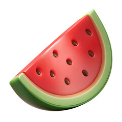 Cartoon slice of watermelon fruit illustration isolated on the transparent background