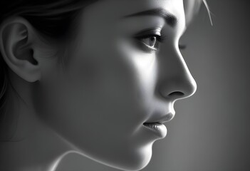 black and white portrait of a person