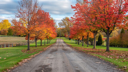 autumn trees in the park generated by AI technology 