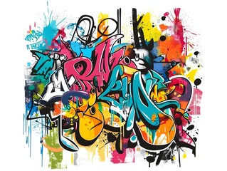 Vibrant Graffiti Inspired Streetwear Design for Sticker or Shirt
