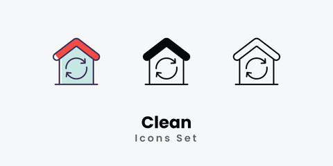 Clean Icons thin line and glyph vector icon stock illustration 