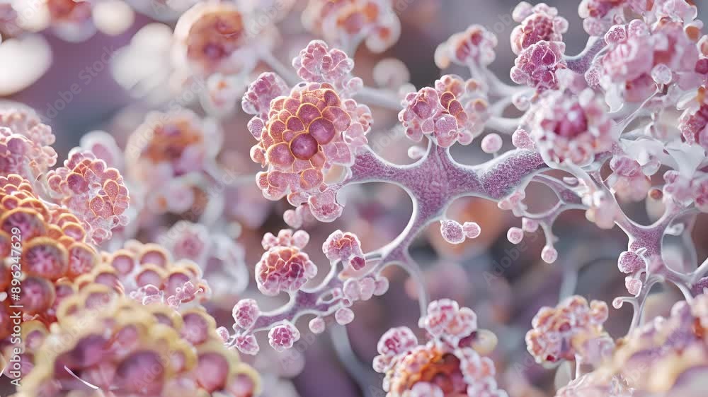 Aufkleber an arrangement of alveoli grouped together forming a delicate and compact structure for efficient ga