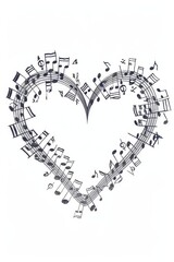 A heart made of musical notes