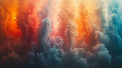 Colorful abstract cloudscape with gradients of