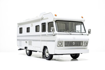 White camper van isolated on white background