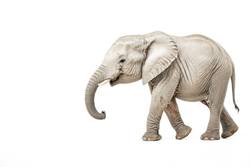 Obraz premium African Elephant Walking Isolated On White Background