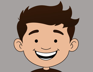 happy and nice head man with hairstyle, vector illustration