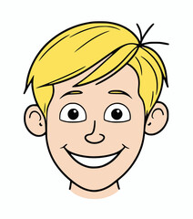 happy and nice head man with hairstyle, vector illustration