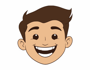 happy and nice head man with hairstyle, vector illustration