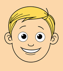Obraz premium happy and nice head man with hairstyle, vector illustration