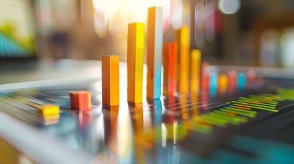 A bar graph on a presentation slide, illustrating a company's profit margins over several years.