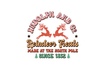 Rudolph and co, Reindeer Sign Retro Christmas  Reindeer SVG Sublimation Design