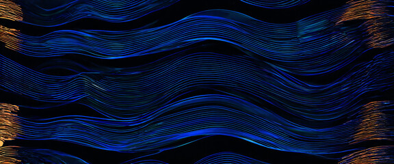 Abstract wavy background with mixing color pallete of blue and orange