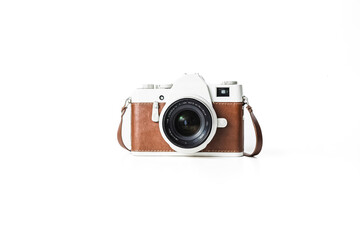 Vintage Camera with Brown Leather Strap