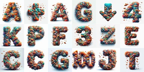 Naklejka premium Underwater corals Lettering Typeface. AI generated illustration