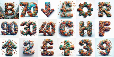 Naklejka premium Underwater corals Lettering Typeface. AI generated illustration
