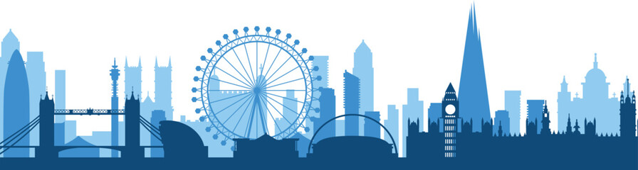 London in blue colors