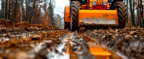 A Steamroller In New Road Construction, Representing Smoothness And Progress