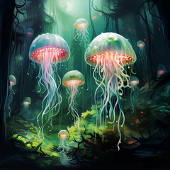 Obraz premium jelly fish in water