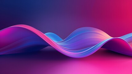 Abstract digital art of a glowing, vibrant pink and blue wave.
